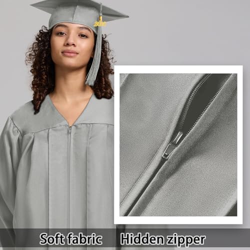 Image of Graduation Cap and Gown 2026 Matte Unisex for High School Bachelor | Heavyweight Matte Polyester, Zipper Closure, Adjustable Cap with 2026 Tassel, Sizes 39-60, Bulk Orders Available