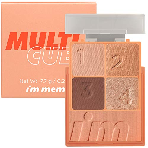 I'M MEME Multi Cube 3 | 02 Hello Peach | Mini Multi Palette with 4 Eye-shadows and 1 Blush | K-beauty | Vegan