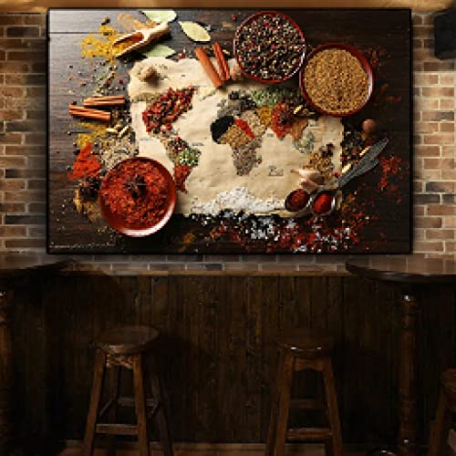 Peinture Murale Cuisine Épices pour Rénover la Déco de votre Salle À Manger 60x80cm