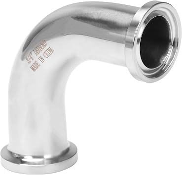 DERNORD 3/4" Tube OD Elbow 90 Degree Sanitary Pipe Fitting SS304 Tri Clamp 1/2 Inch