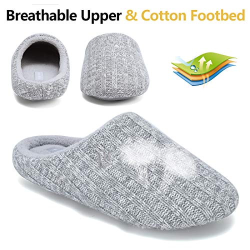 FANTURE nisex Men's Women's Memory Foam Slippers Comfort Cotton-Blend Closed Toe House Shoes Indoor Scuff-U419WMT029-2024-06062