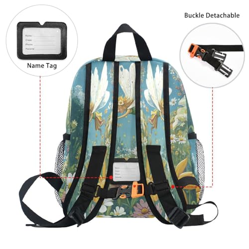 Fairy Flying Flower Garden Backpacks Kids School Chest Strap Girls Student Book Bags for Elementary M3