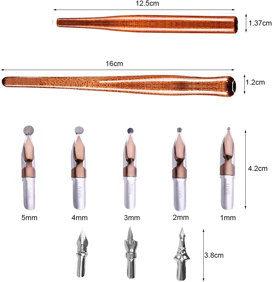 MiaLover Set of 10 Red Wooden Pen with Pen Holder, 10-teiliges Set - Image 3