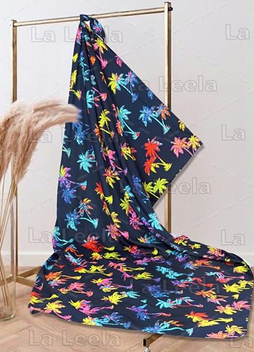 LA LEELA Men's Bath Trunk Swimsuits Summer Sarong Pareo Wrap One Size Palm Tree, Blue4