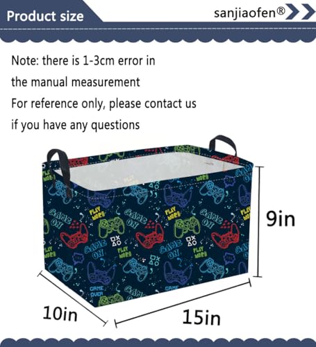 Image of Sanjiaofeng Rectangular Game Basket for Kids,Kid Games Controller Bin,Cool Baby Storage Basket,Baby Storage Bin,Gift Baskets,Room Decor(Line Game Console)