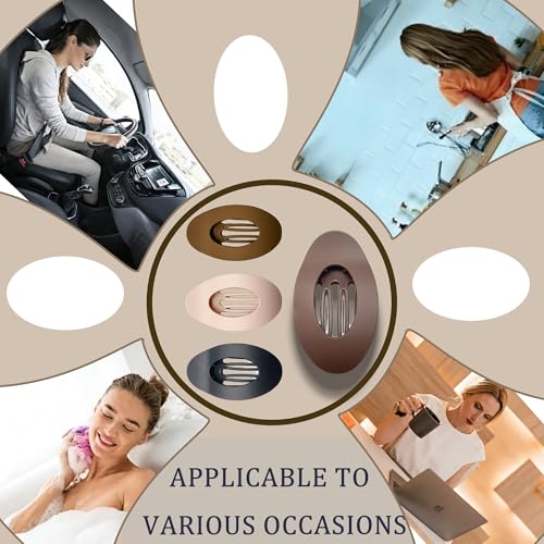 Pinzas planas para el cabello para mujer - 4.2 pulgadas, diseño curvado cómodo con resorte oculto, aptas para cabello grueso y fino, uso diario miniatura 4