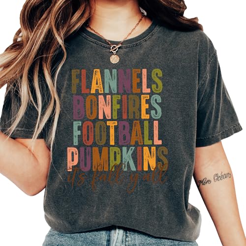 Comfort Colors® Cozy Seoson Fall T-Shirt - Tis The Season Pumpkin Patch Autumn Shirt - Womens Fall Football Graphic Tee3