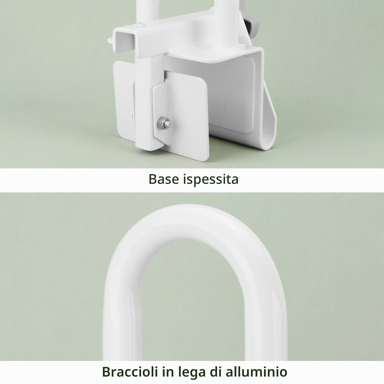 QWORK® corrimano per vasca da bagno, barre di sostegno per vasca, maniglione vasca da bagno, bianco 8-16 cm
