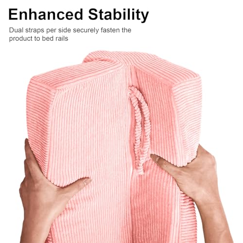 Image of AEOCOO Bed Bumpers for Toddlers, Size 3 Ft, Toddler Bed Rail Bumper Protector for Loft Beds & Bunk Beds, Bed Rail Height Extender Bed Guardrail, Anti-Bump | Fall Prevention, Pink