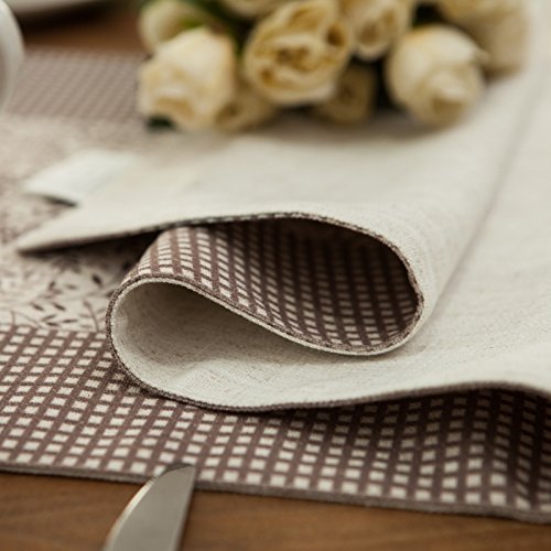 Chemin de table lin gris café 33x210 cm nappe rectangulaire décoration table moderne