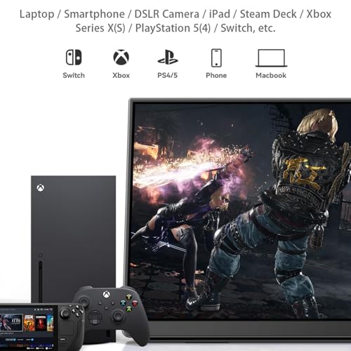 Image of EHOMEWEI Q1 16 inch Ultra-Slim Portable Monitor 2560 * 1600 QHD Laptop Screen Extender with 100% sRGB, Eye Care IPS Display, Integrated Kickstand, Plug & Play for MacBook, PC, Phone, Switch, Xbox