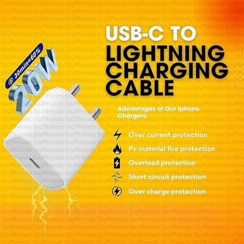 StuffHoods 20W USB-C Charger with Lightning Cable - Image 3