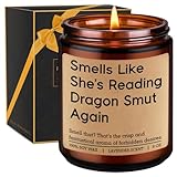 GSPY Romantasy Book Candle - Fantasy Reader Gifts for Women - Reading, Bookish, Dragon Gifts for Girls - Funny Christmas, Birthday Present for Fantasy Book Lover, Dragon Lover, Bookworm, Librarian