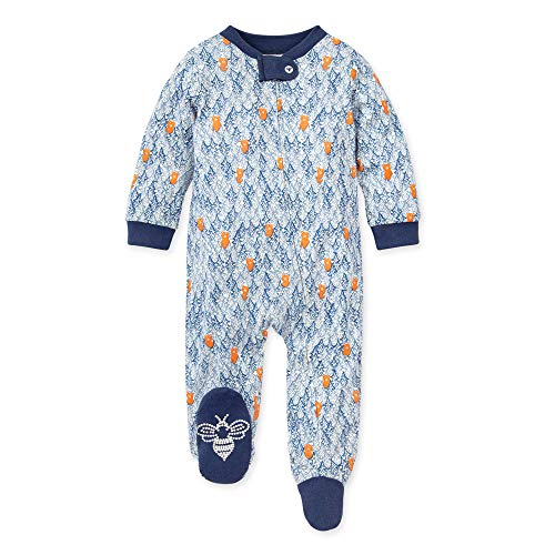 Image of Burt's Bees Baby unisex-baby Sleep & Play, Organic One-piece Romper-jumpsuit Pj, Zip Front Footed Pajama