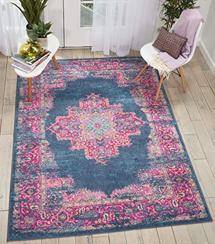 Nourison Passion Blue 5'3" x 7'3" Area Rug, Boho, Traditional, Ea...