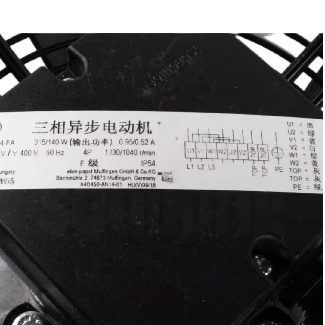 QRUYHBAJU S4D450 400V 0.95A 315W 1330/1040RPM Cooling Fan 450mm