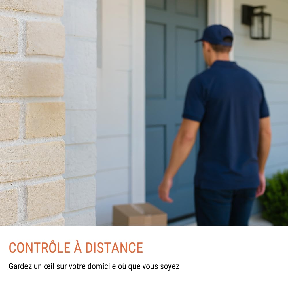 DRINGG, Sonnette connectée WiFi + RF (Bouton IP65 + Carillon intérieur), Notifications sur Smartphone, Longue portée, IP65