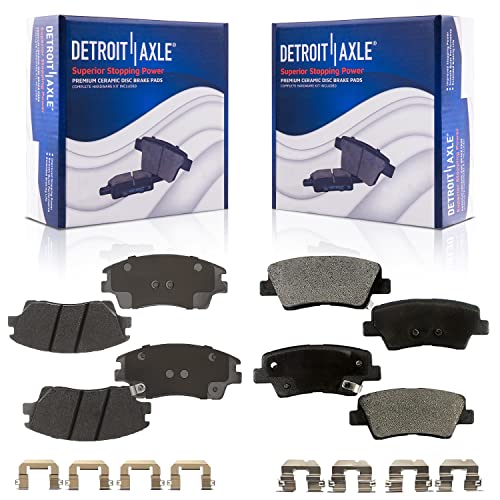 Detroit Axle - Brake Pads for 2016-2021 Hyundai Tucson 2017-2021 Kia Sportage 2018 2019 2020 Ceramic Brake Pads w/Hardware Front and Rear Replacement