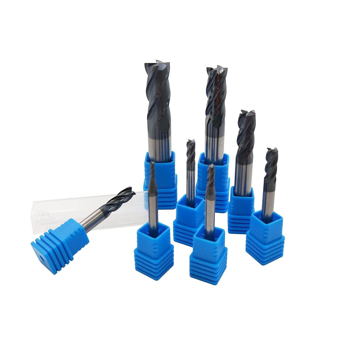 8 Stück HSS CNC Schaftfräser Drehmaschine Set 2-12 mm, 4 Flöte Hartmetall Spiralfräser Fräser Drehbohrwerkzeug,Drill End Mill 2/3/4/5/6/8/10/12 mm.