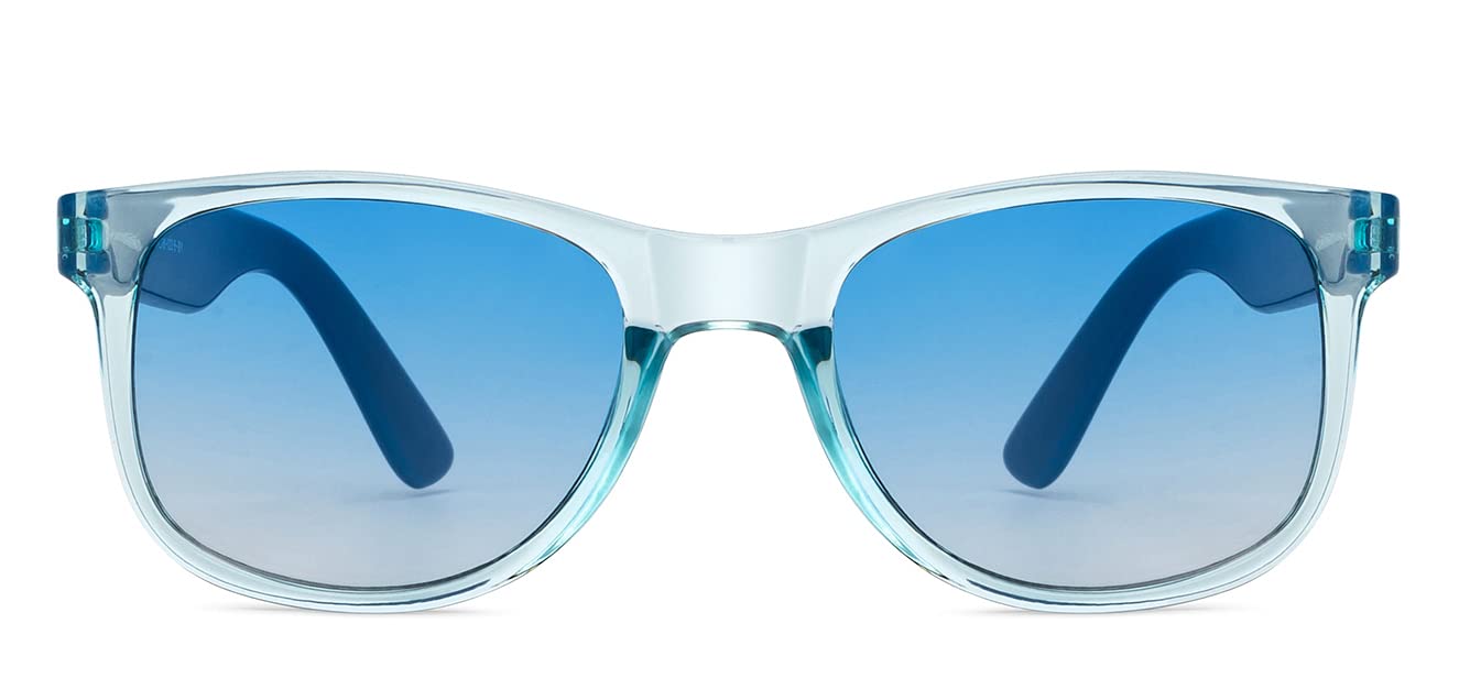 Hooper By Lenskart | Full Rim Square Kids Sunglasses | 100% UV Protected | For Boys & Girls (Age 5-8 yrs) | HP S14898M (Blue) - Image 2 thumbnail