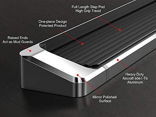 Eboard Running Board 6" Silver Fits 2007-2017 Chevy Traverse & 2007-2010 Saturn Outlook & 2007-2009 Buick Enclave (Nerf Bar | Side Steps | Side Bars) #TOP4