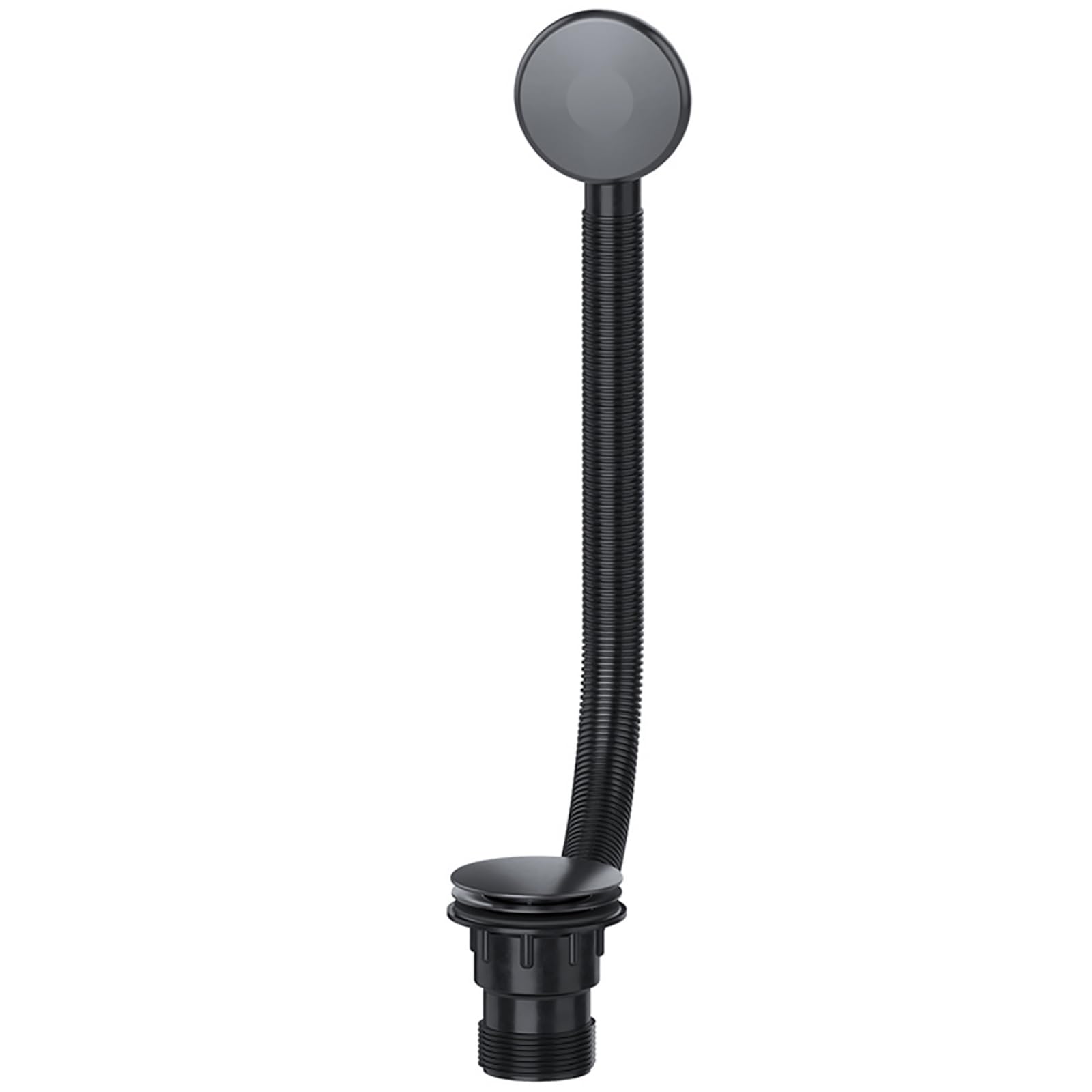 SPARES2GO Bonde de baignoire Clicker 40 mm 1,5" Combinaison Click Clack Trop-plein (Noir)