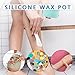 Adorila 2 Pack Silicone Wax Warmer Pot, Waxing Replacement Bowl with Silicone Spatulas, Reuse Wax Pot for Hair Removal