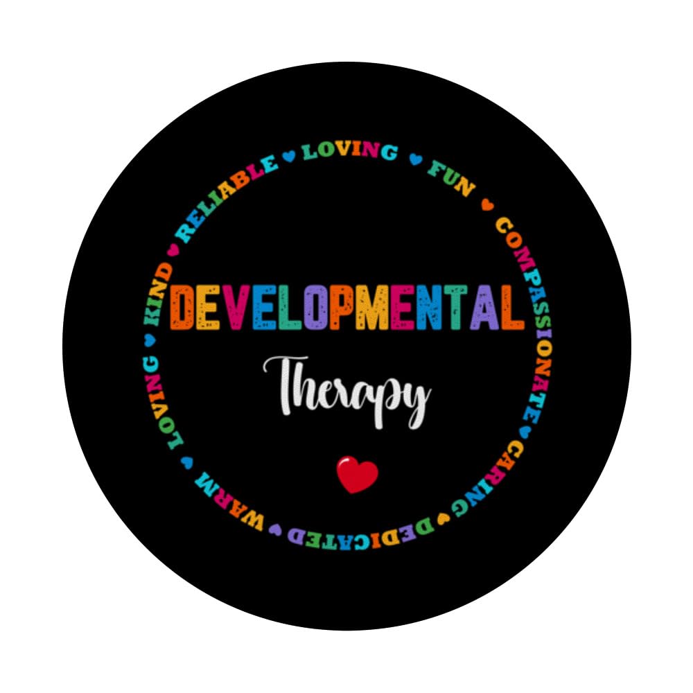 Developmental Therapy DT Developmental Therapist PopSockets Swappable PopGrip, Black - Image 3