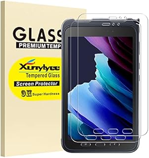 [2 Pack] XunyLyee Screen Protector for Samsung Galaxy Tab Active 3 (8.0 Inch), Tempered Glass Film for Galaxy Tab Active3 SM-T570/SM-T575/SM-T577 Anti-Scratch Easy Installation