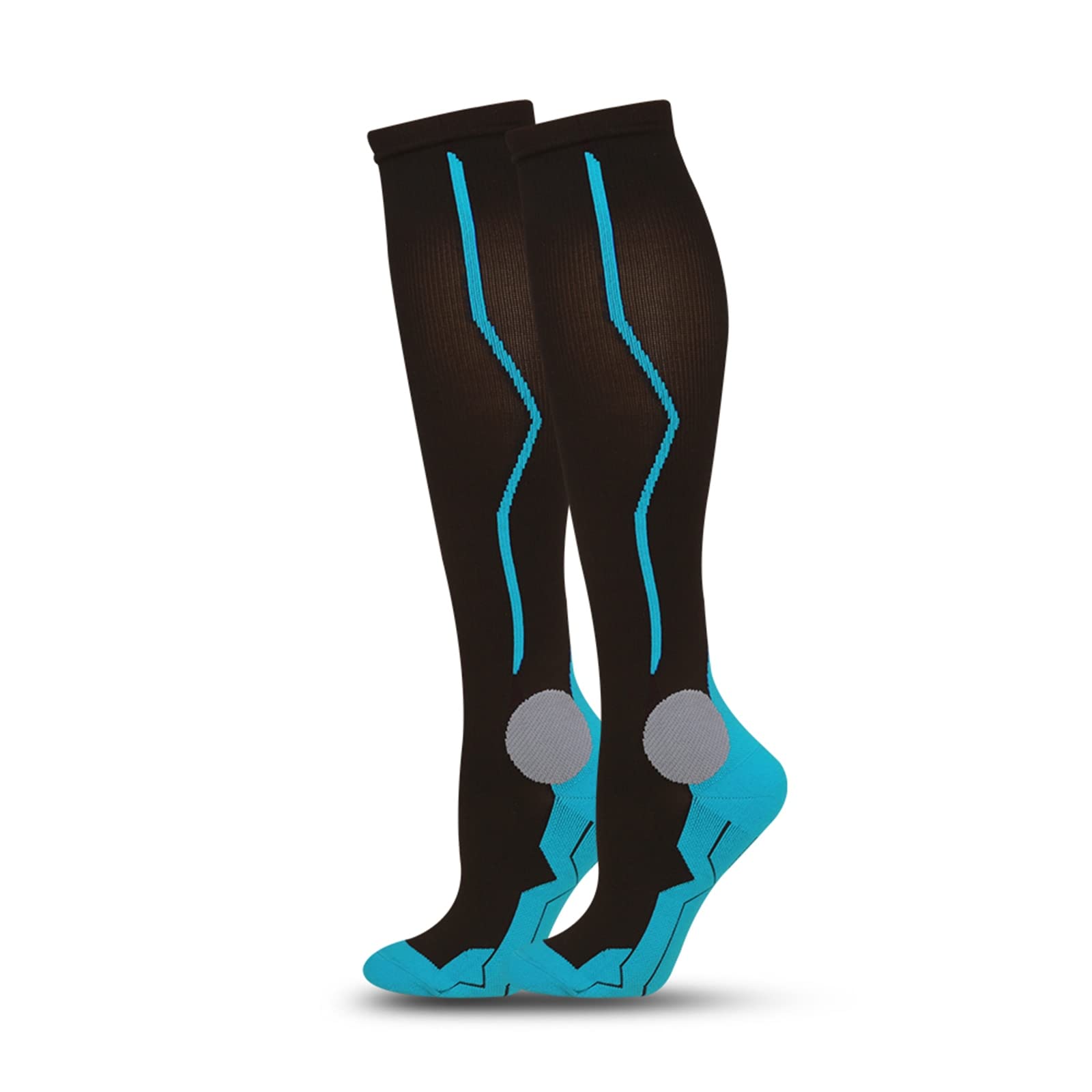 Calcetines de ciclismo 3 pares de deportes deportes Corrientes largos de fútbol de fútbol calcetines de la pierna Compresión de la pierna Estiramiento de las medias de la compresión atlética Calcetine