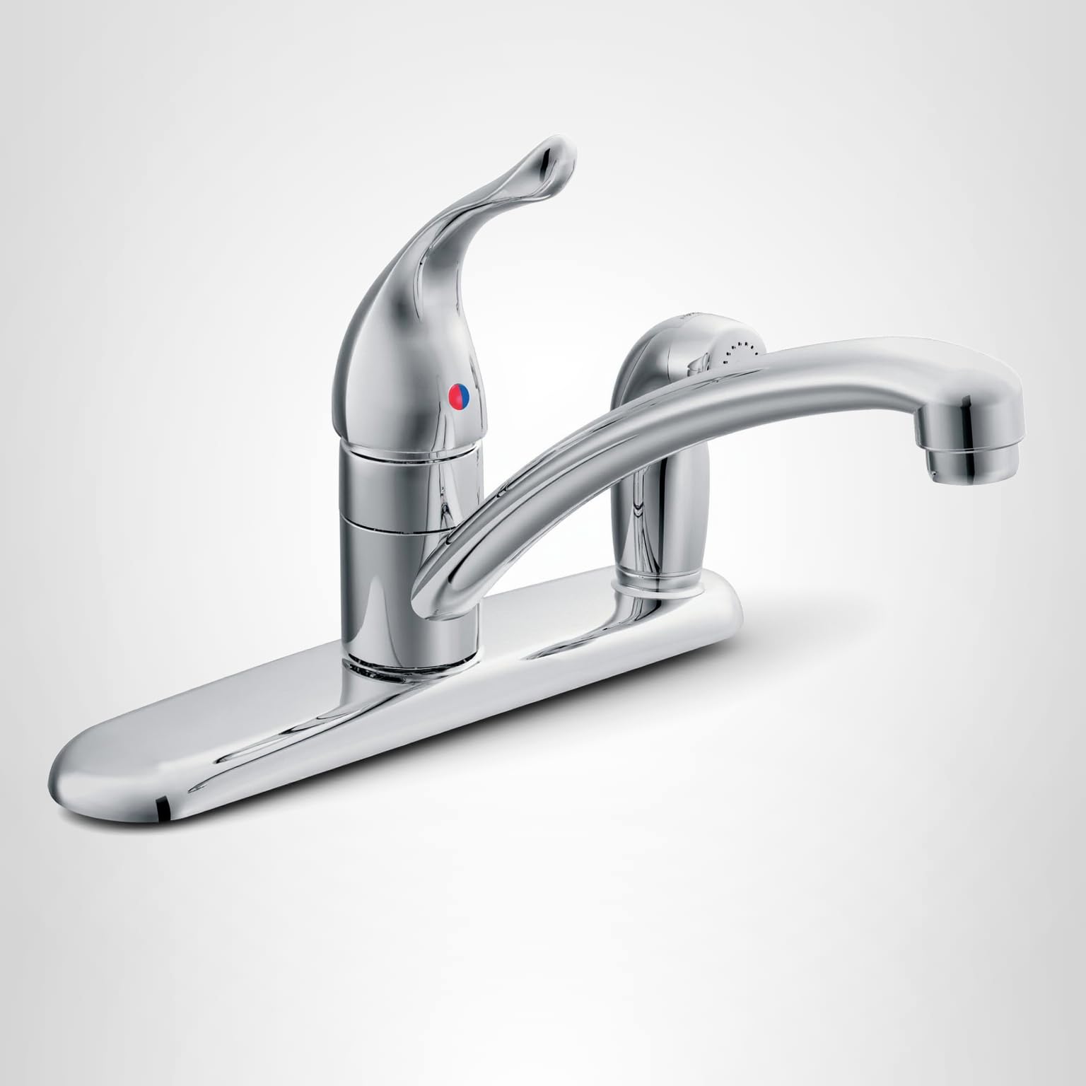 Moen Chateau Chrome One-Handle Low-Arc Kitchen Faucet with Side
