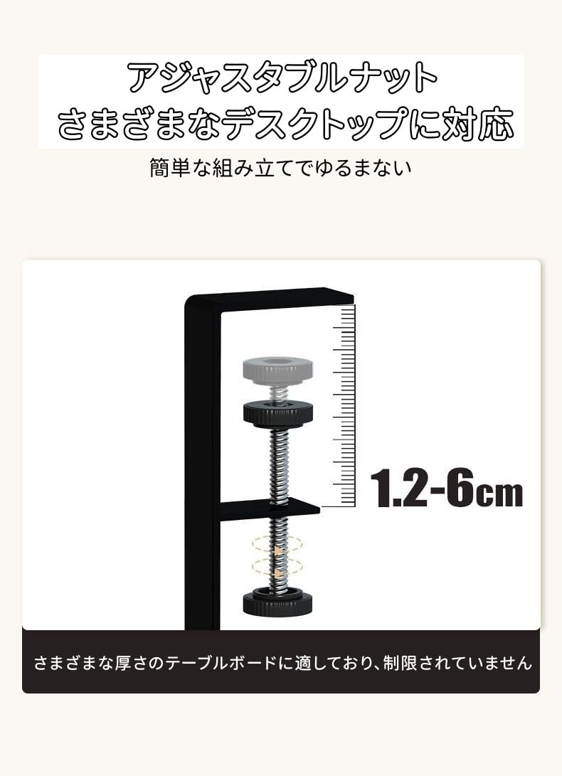 Nuslne テーブル下吊り下げマガジンとドキュメントオーガナイザー Amazon | デスクサイドストレージ吊り下げ テーブル下収納 デスク下