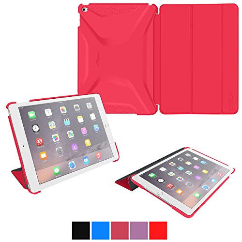 iPad Air 2 Case, Apple iPad Air 2 Smart Cover, rooCASE Optigon Ultra Slim Fit Thin Folio Case Magnetic Auto Sleep Wake - Support 2n1 Stand for iPad 6, Magenta (will NOT fit New iPad 2017)