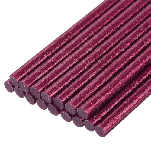 uxcell Mini bastões de pistola de cola quente 20,3 cm x 0,7 cm para pistola de cola, glitter rosa ve