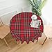 BETGINY Christmas Tablecloth 70x70 Inch Round Red Green Buffalo Plaid Tablecloth Dust-Proof Wrinkle Resistant Rustic Christmas Table Cloth for Holiday Party Dining