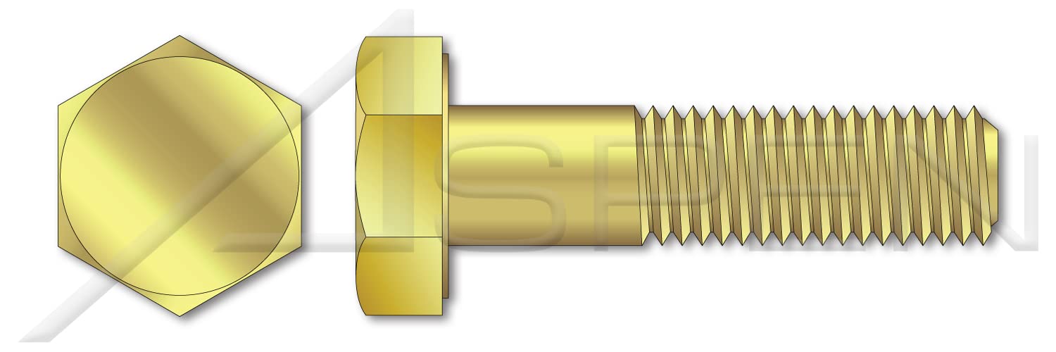 (20 pcs) 1/2"-13 X 4", Hex Head Cap Screws Bolts, Brass