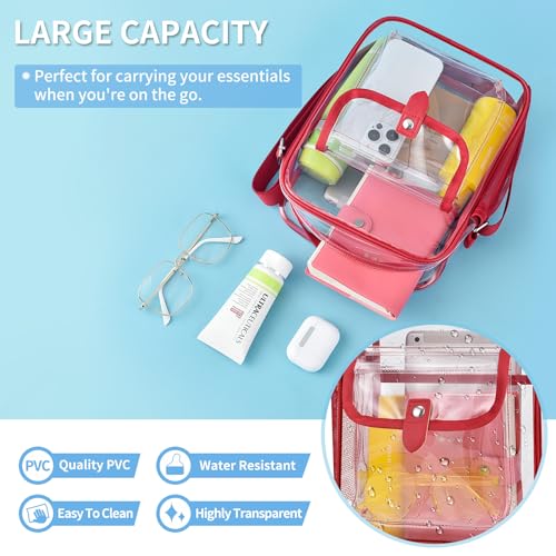 Image of SPODEARS Clear Crossbody Bag for Stadium, Concert, Festival & More - Adjustable Shoulder Strap & Bottle Holder