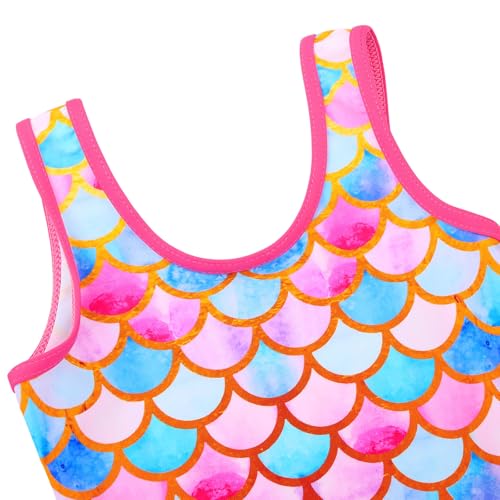 Image of Girls Swimsuit One Piece UPF 50+ Floral Skirted Bathing Suit Modest Beach Swim Dress 3-11 Years