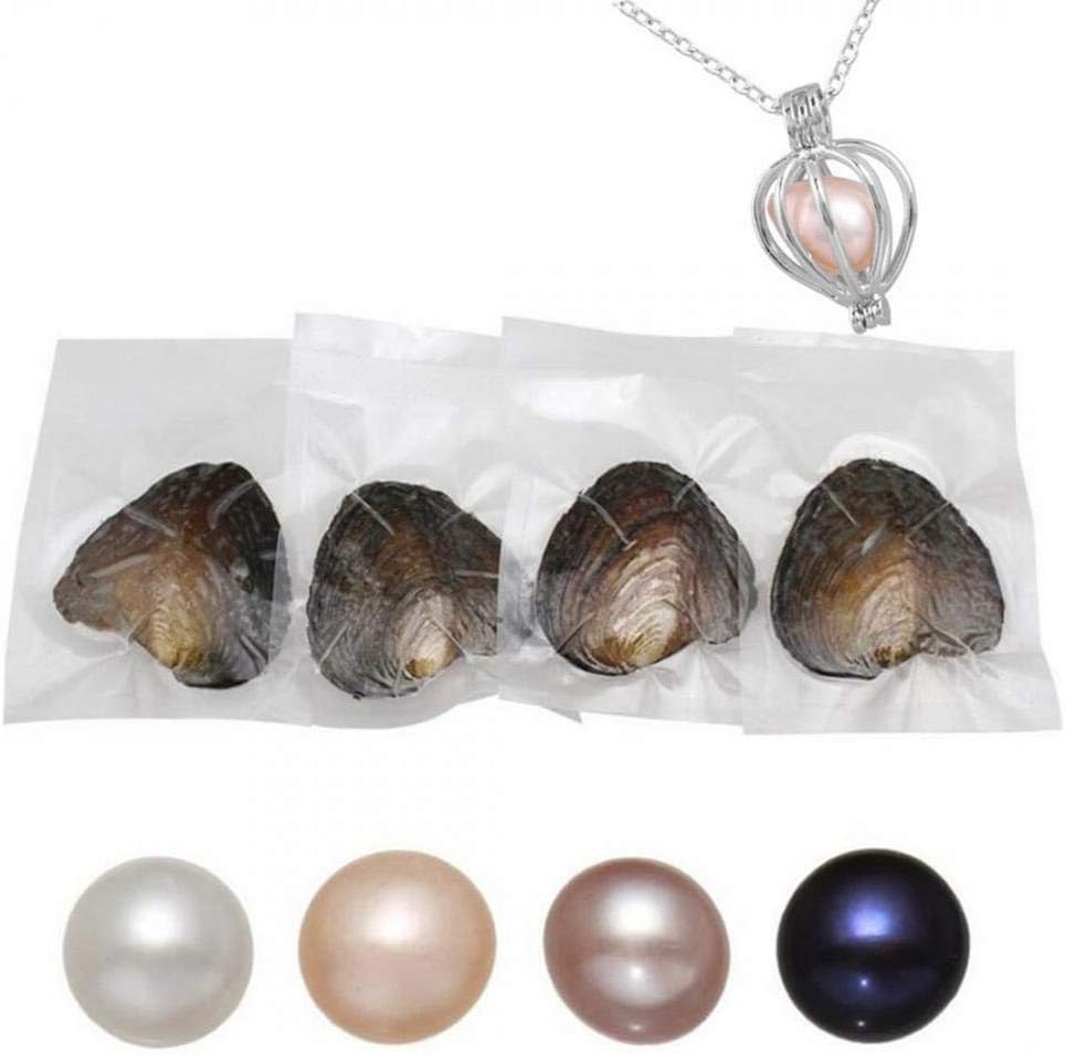 Milky Way - Natural Oyster Pearl, Oval Freshwater Pearls, Cultured Oysters, Love and Wish Pearls, Necklace Making Kit, Anniversary Decoration for Jewelry Making and Gifts (7-8