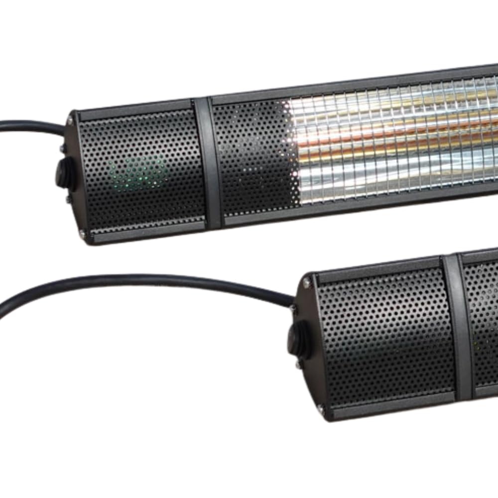 SUNNY Calefactor infrarrojo de pared interior y exterior. Tecnología GOLDEN TUB calor instantáneo 1500/2000 W. Protección IP65 resistencia total al agua y al polvo. Mando a Distancia. (2000W)