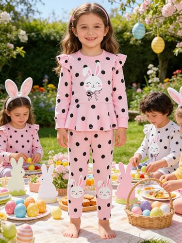Image of Girls 2 Piece Outfits Toddler Girls Leopard Print T-Shirt and Leggings Set School Outfits Girl Clothes Fall Sets