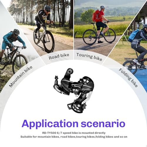 Relwears Bike Rear Derailleur Rd-Ty500 6/7 Speed Black Rear Derailleur For Folding Bike Mountain Bike Tricycle E-Bike Direct Mount thumb #7