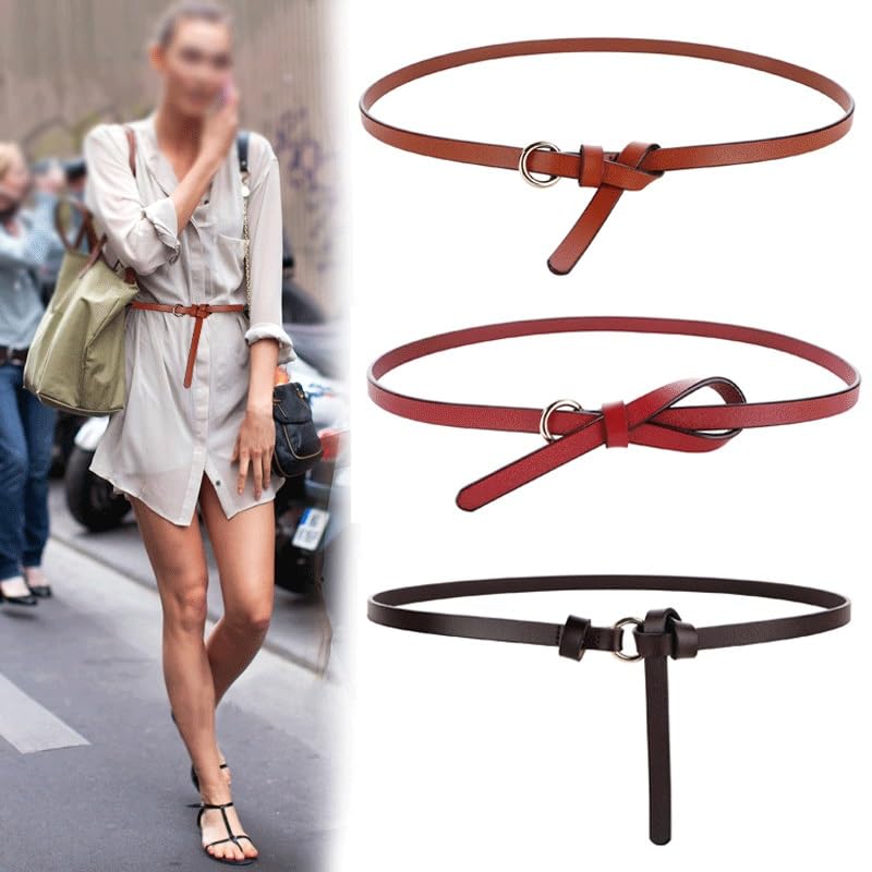 HBJWOV Thin Waistband Women's Versatile Cowhide Decoration Suit Belt Dress Shirt Waist Cinching3
