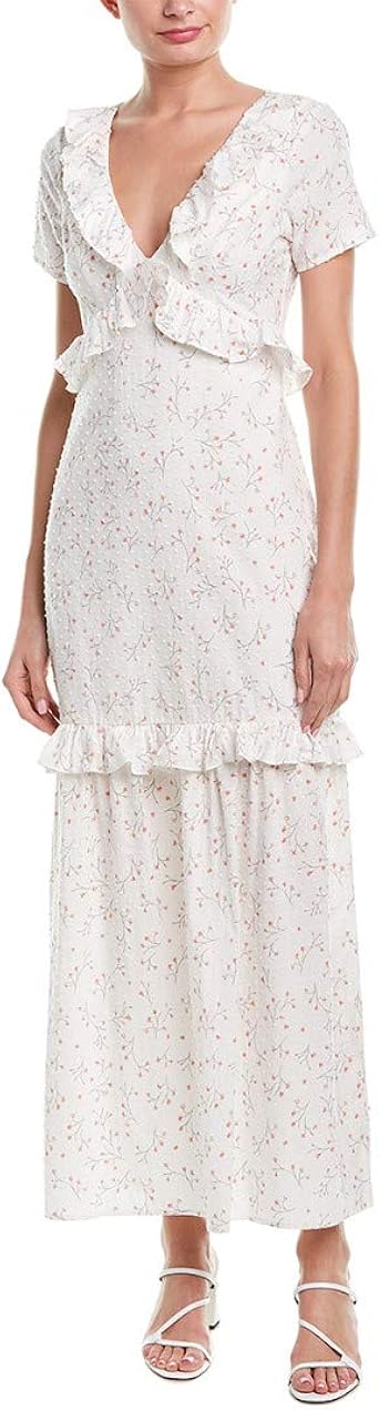 bcbg white ruffle dress