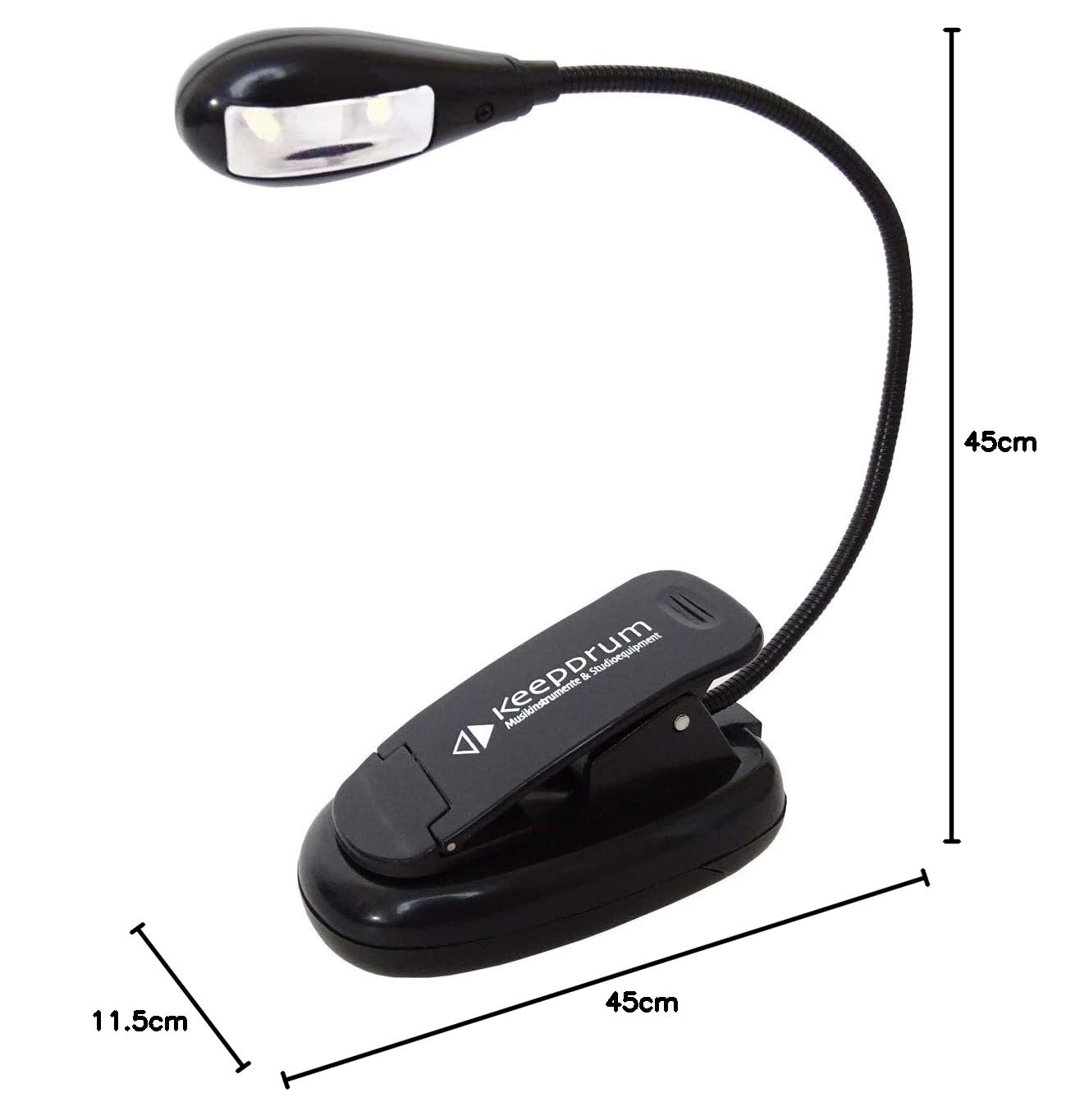 K&M 37855 ruka ultraleichter Aluminium Notenständer Schwarz + keepdrum Notenpult-Leuchte
