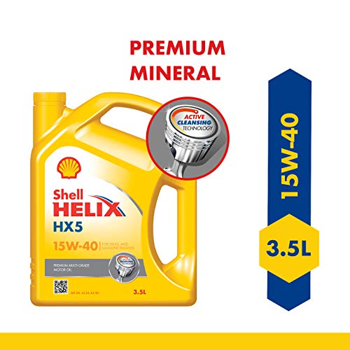 Image of Shell Helix HX5 15W-40 API SN Premium Mineral Engine Oil for Diesel & Petrol Cars (3.5 L)