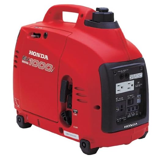 Honda EU1000i Inverter Generator, Super Quiet, Eco-Throttle, 1000 Watts/8.3 Amps @ 120v (Red)