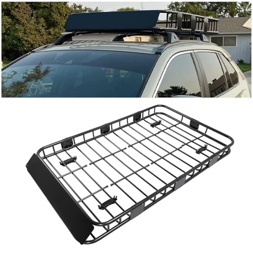 ECOTRIC 59' x 39' x 5.1' Universal Adjustable Roof Rack Cargo Carrier Basket with Extension Heavy...