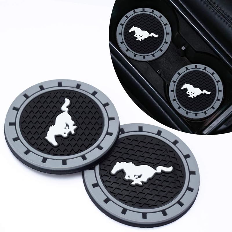 2 Pzs Portavasos de silicona negro para auto 2.75 pulg miniatura 1