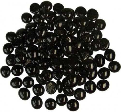 1000x Black Round Decorative Glass Pebbles/Stones/Beads/Nuggets 12-20mm